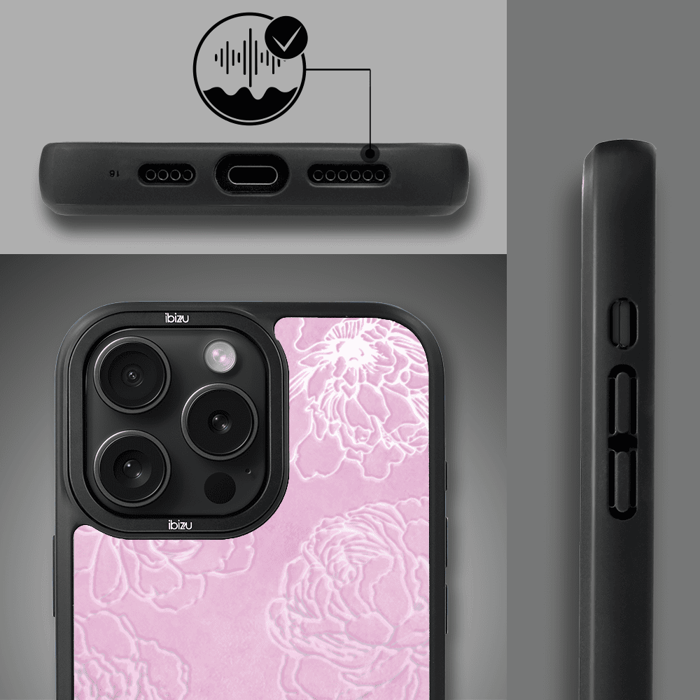 Etui do iPhone 14 Pro Max IBIZU DropGuard Matt z MagSafe, Relief Garden, Różowe piwonie (8)