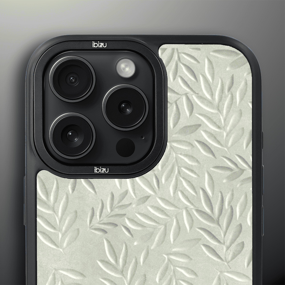 Etui do iPhone 14 Pro Max IBIZU DropGuard Matt z MagSafe, Relief Garden, Ślad oliwki (3)