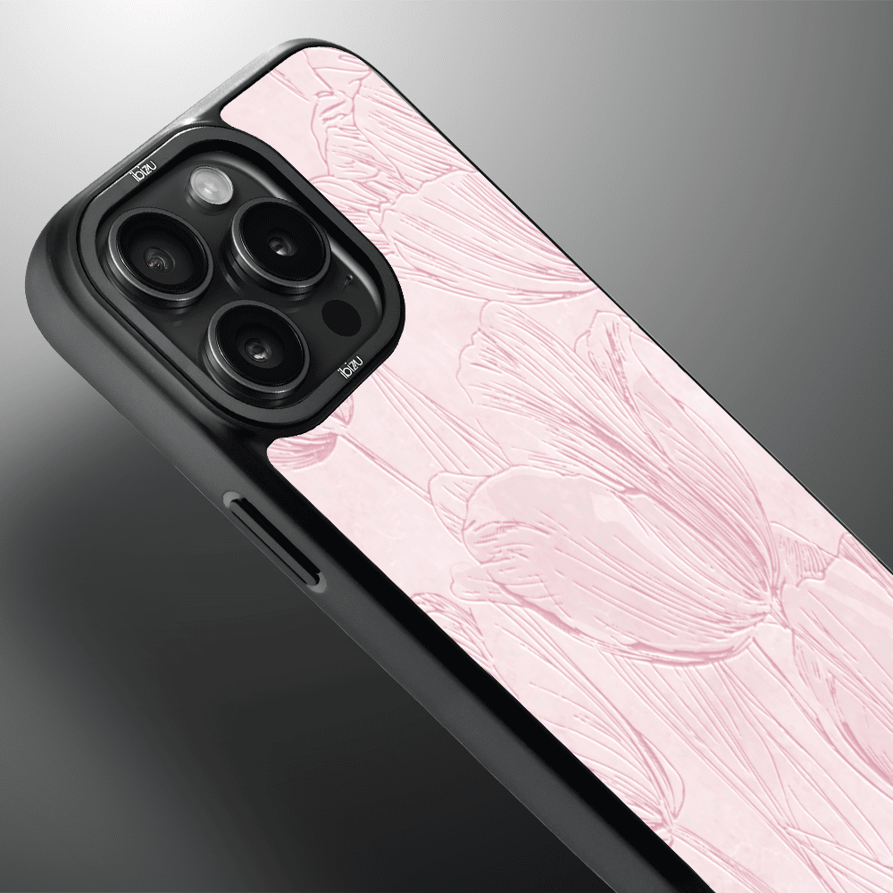 Etui do iPhone 14 Pro Max IBIZU DropGuard Matt z MagSafe, Relief Garden, Tulipanowy fresk (6)