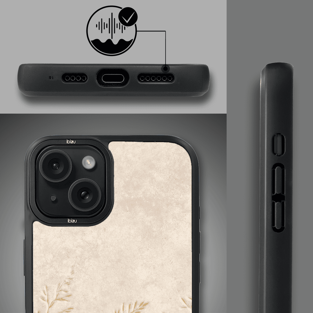 Etui do iPhone 15 IBIZU DropGuard Matt z MagSafe, Boho, Kłosy z piaskowca (2)