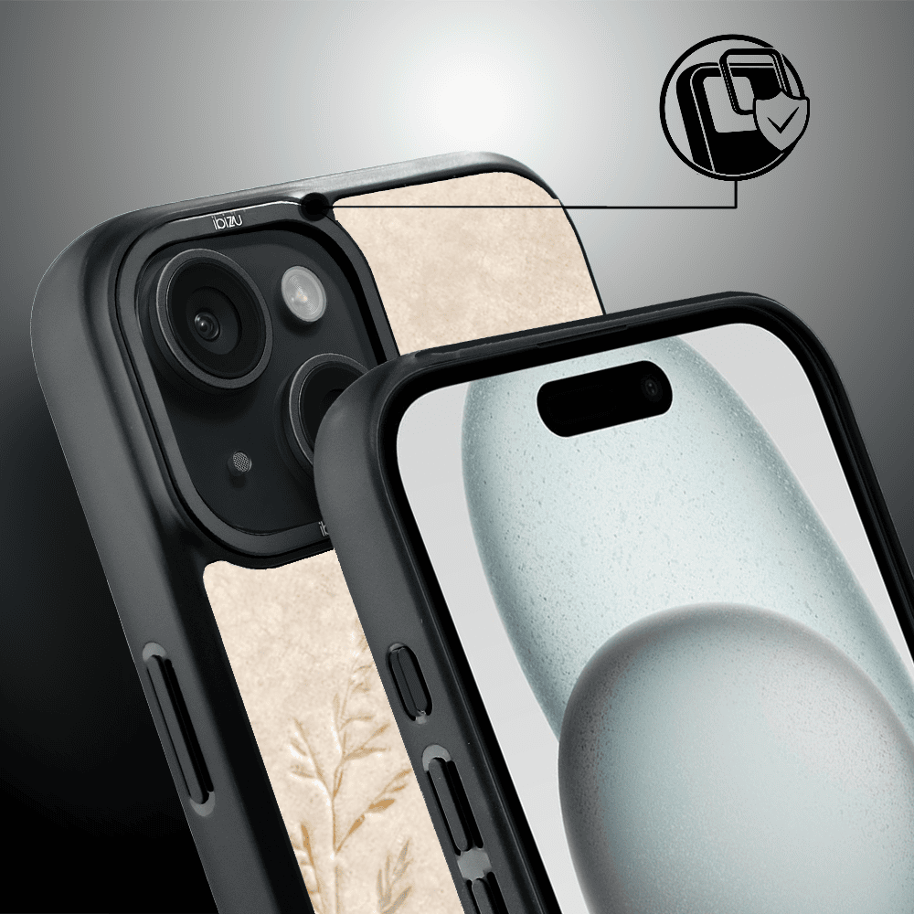 Etui do iPhone 15 IBIZU DropGuard Matt z MagSafe, Boho, Kłosy z piaskowca (3)