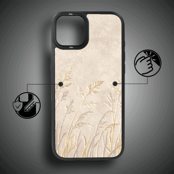 Etui do iPhone 15 IBIZU DropGuard Matt z MagSafe, Boho, Kłosy z piaskowca (7)