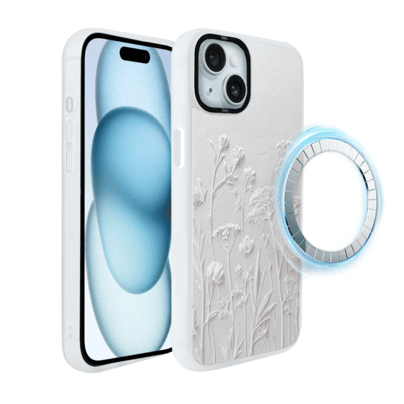 Etui-do-iPhone-15-IBIZU-DropGuard-Matt-z-MagSafe-Relief-Garden-Suszone-kwiaty-poln2