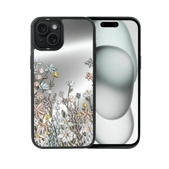 Etui do iPhone 15 IBIZU DropGuard Matt z MagSafe, Relief Garden, Wiosenna łąka (7)
