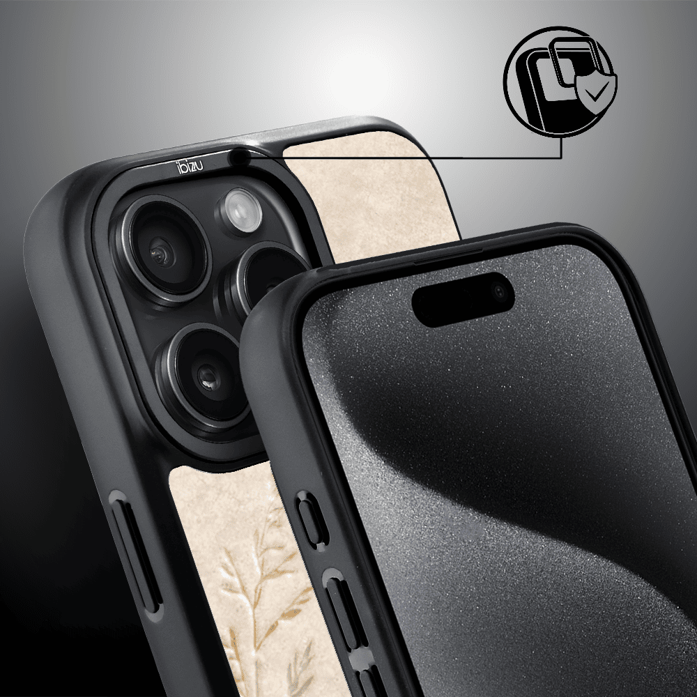 Etui do iPhone 15 Pro IBIZU DropGuard Matt z MagSafe, Boho, Kłosy z piaskowca (4)