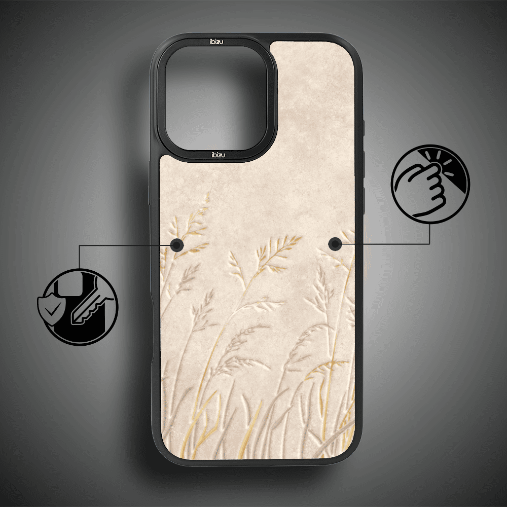 Etui do iPhone 15 Pro IBIZU DropGuard Matt z MagSafe, Boho, Kłosy z piaskowca (8)
