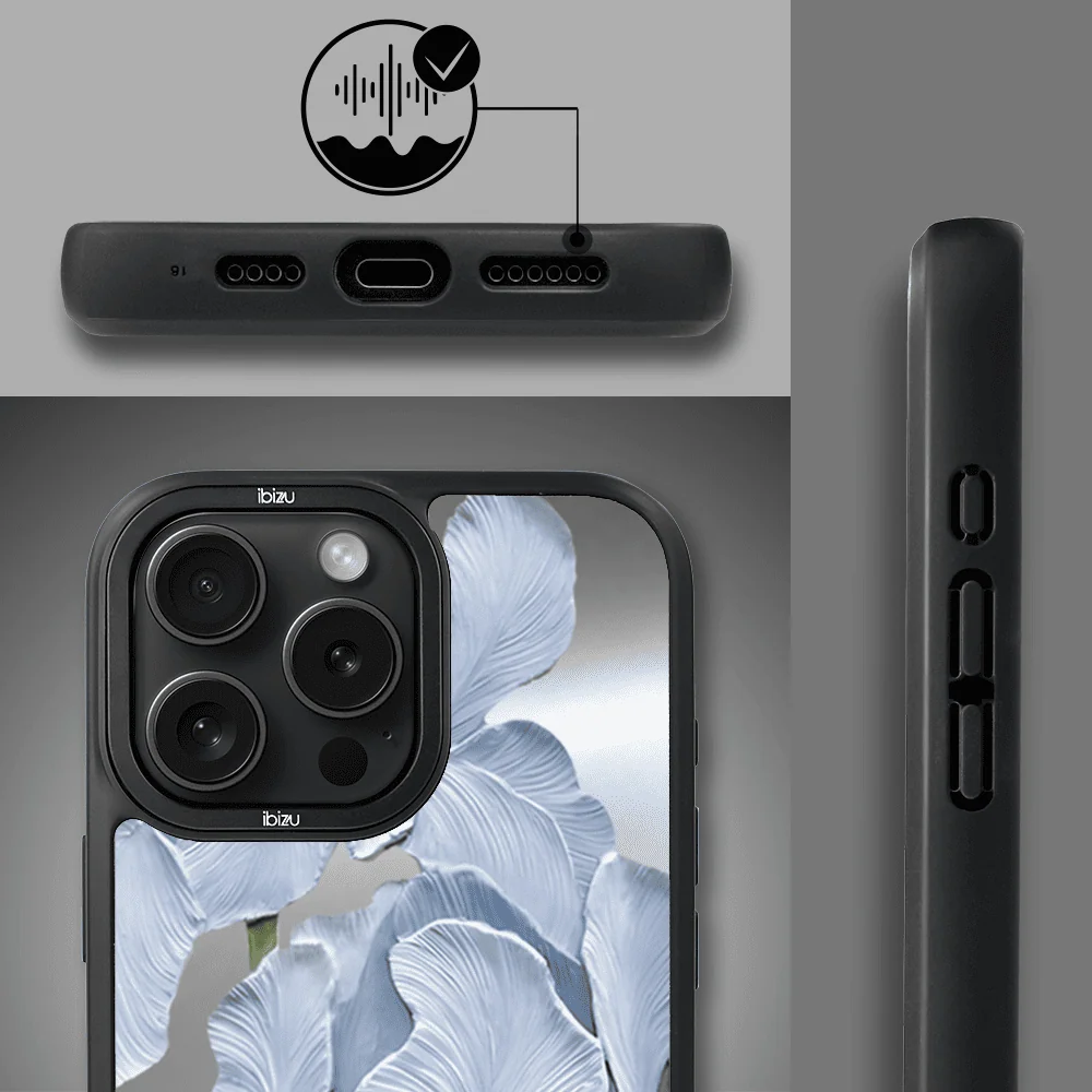 Etui do iPhone 15 Pro IBIZU DropGuard Matt z MagSafe, Relief Garden, Błękitny Irys (2)