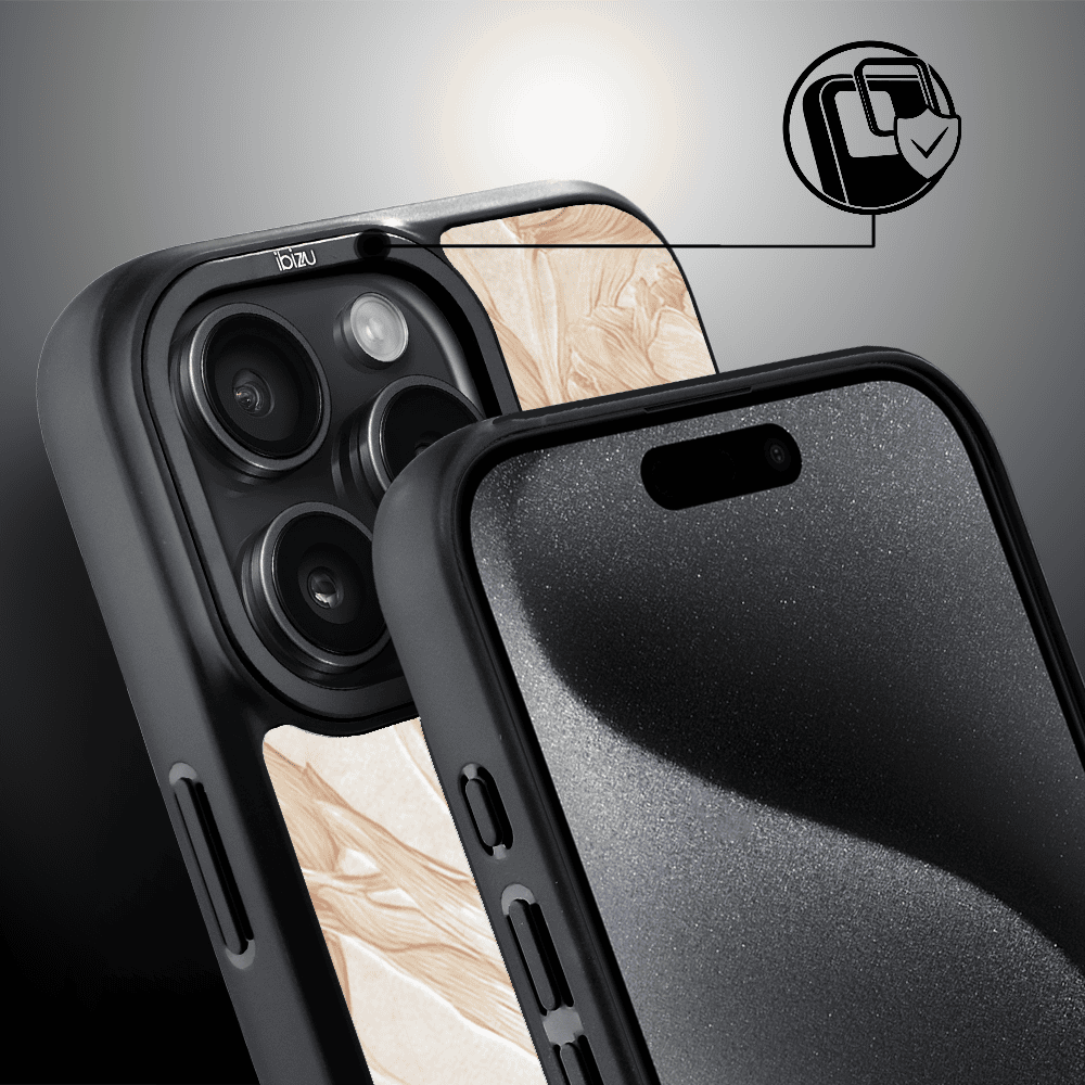 Etui do iPhone 15 Pro IBIZU DropGuard Matt z MagSafe, Relief Garden, Botaniczny biskwit (5)