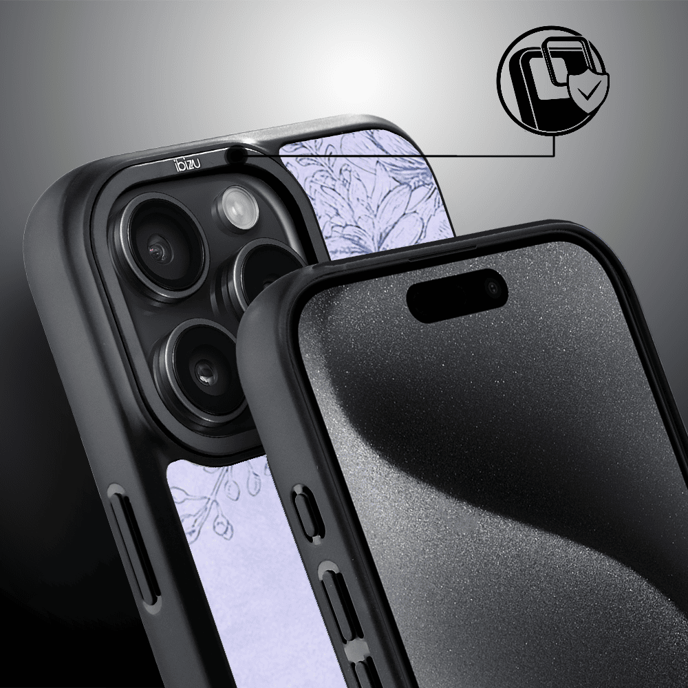 Etui do iPhone 15 Pro IBIZU DropGuard Matt z MagSafe, Relief Garden, Kwiatowa płaskorzeźba (2)