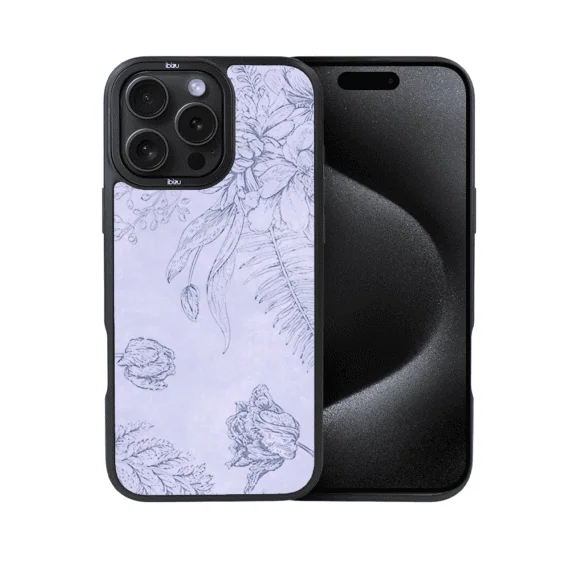 Etui do iPhone 15 Pro IBIZU DropGuard Matt z MagSafe, Relief Garden, Kwiatowa płaskorzeźba (5)