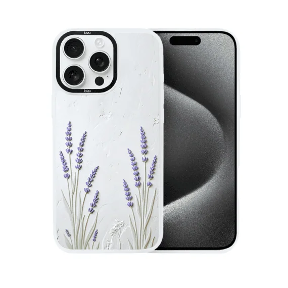 Etui-do-iPhone-15-Pro-IBIZU-DropGuard-Matt-z-MagSafe-Relief-Garden-Prowansalska-lawend-1