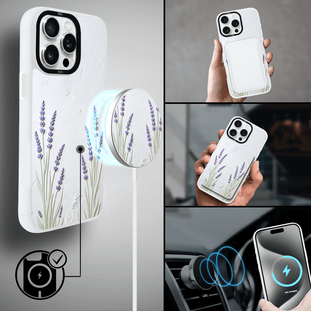 Etui-do-iPhone-15-Pro-IBIZU-DropGuard-Matt-z-MagSafe-Relief-Garden-Prowansalska-lawend-8