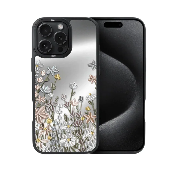 Etui do iPhone 15 Pro IBIZU DropGuard Matt z MagSafe, Relief Garden, Wiosenna łąka (7)