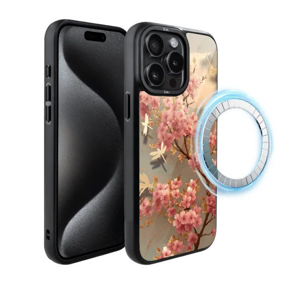 Etui do iPhone 15 Pro Max IBIZU DropGuard Matt z MagSafe, Azja, Taniec sakury (6)