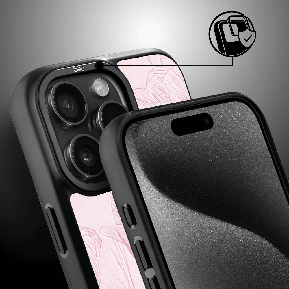Etui do iPhone 15 Pro Max IBIZU DropGuard Matt z MagSafe, Relief Garden, Tulipanowy fresk4