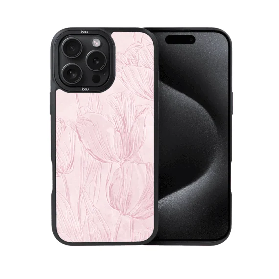 Etui do iPhone 15 Pro Max IBIZU DropGuard Matt z MagSafe, Relief Garden, Tulipanowy fresk7