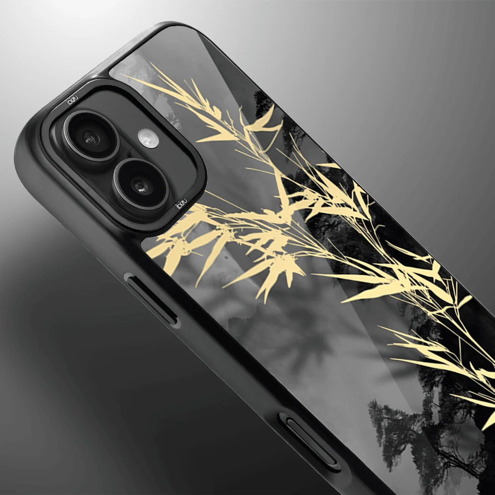 Etui do iPhone 16 IBIZU DropGuard Matt z MagSafe, Azja, Złoty bambus (1)