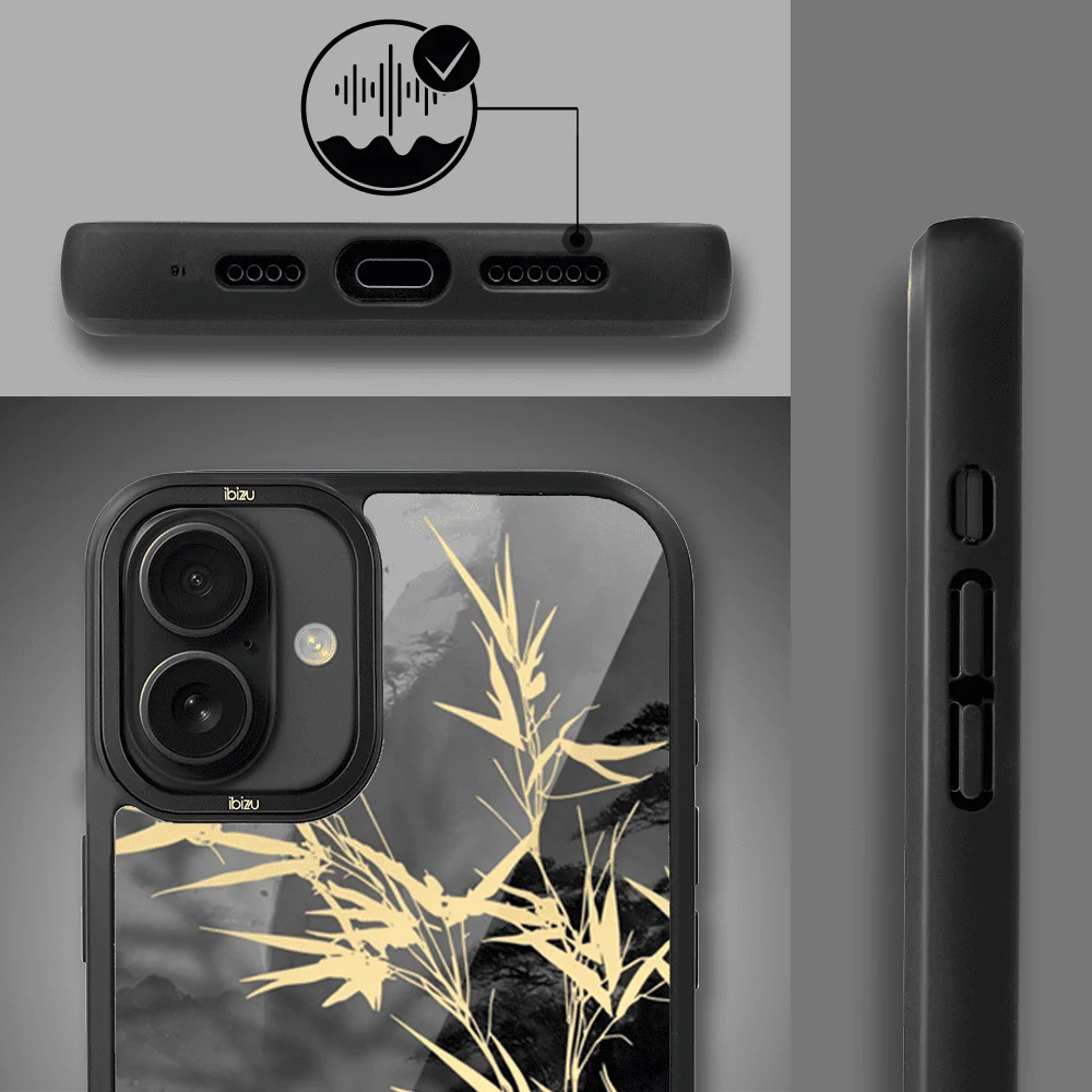 Etui do iPhone 16 IBIZU DropGuard Matt z MagSafe, Azja, Złoty bambus (3)