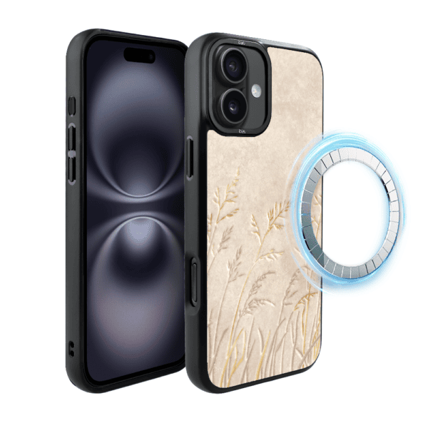 Etui do iPhone 16 IBIZU DropGuard Matt z MagSafe, Boho, Kłosy z piaskowca (1)