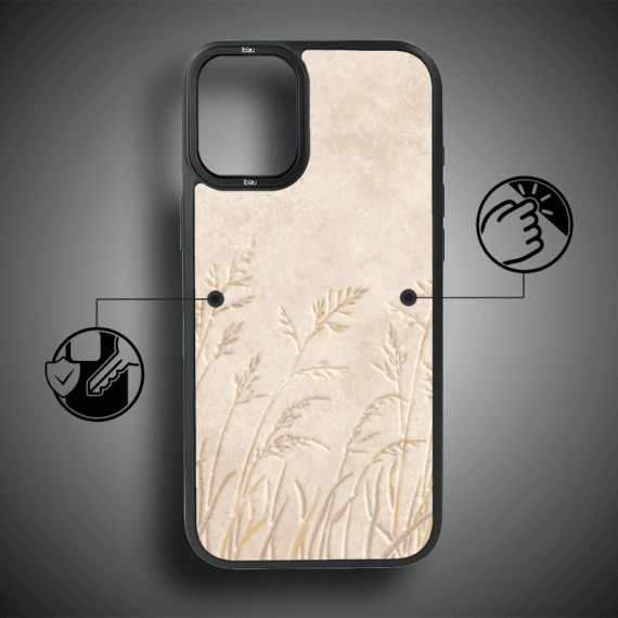 Etui do iPhone 16 IBIZU DropGuard Matt z MagSafe, Boho, Kłosy z piaskowca (8)