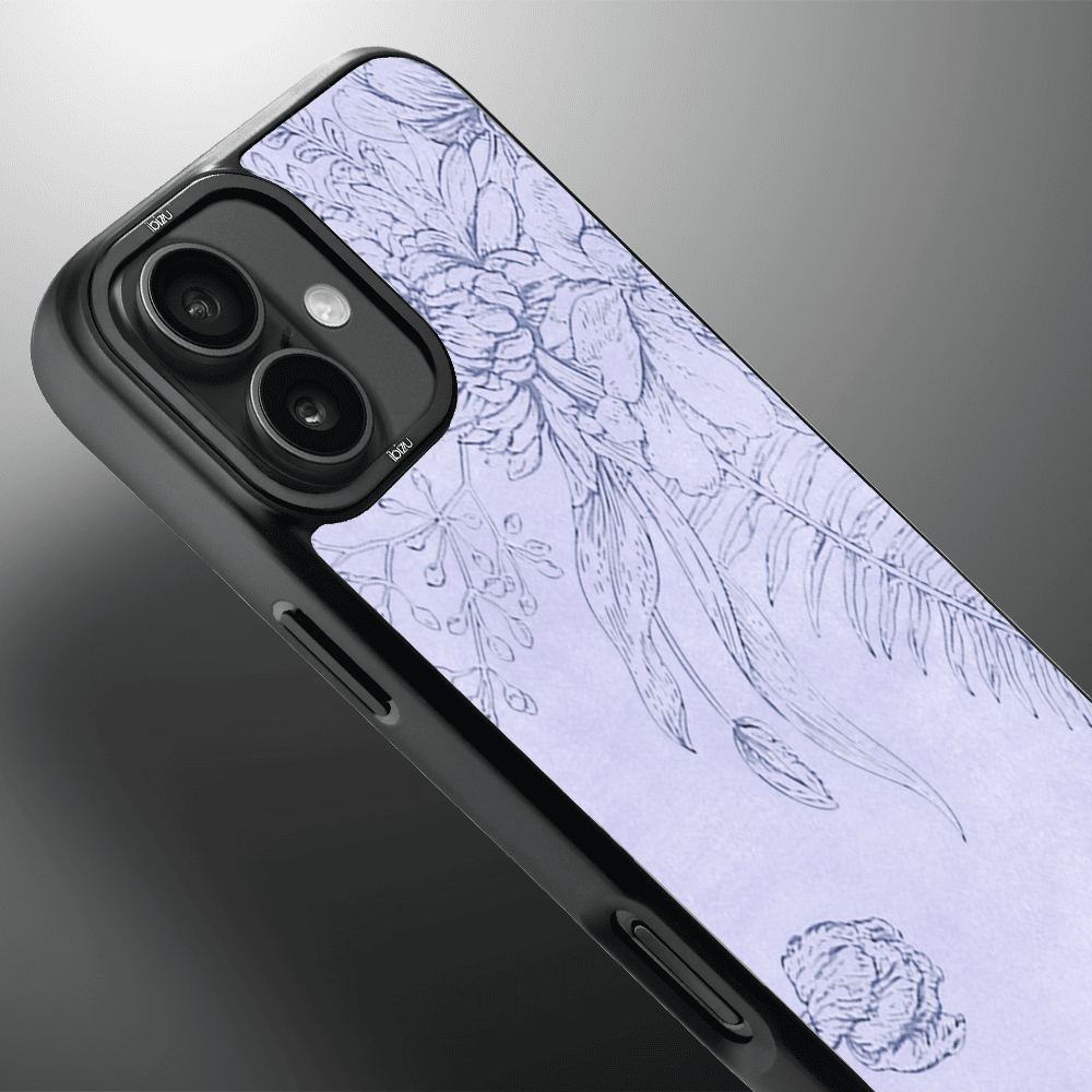 Etui do iPhone 16 IBIZU DropGuard Matt z MagSafe, Relief Garden, Kwiatowa płaskorzeźba (5)