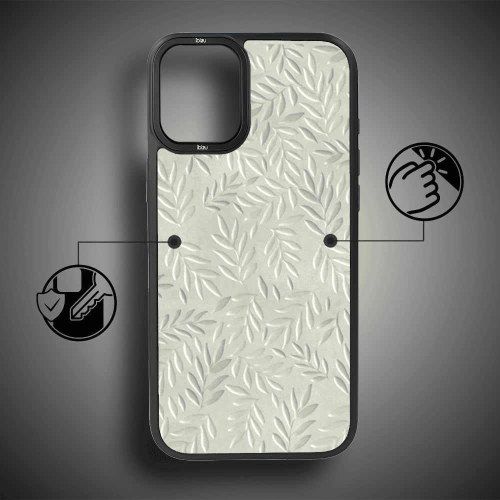 Etui do iPhone 16 IBIZU DropGuard Matt z MagSafe, Relief Garden, Ślad oliwki (7)