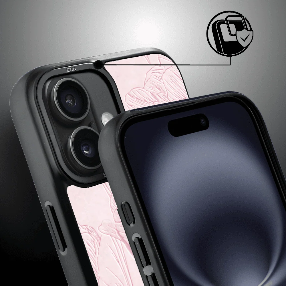 Etui do iPhone 16 IBIZU DropGuard Matt z MagSafe, Relief Garden, Tulipanowy fresk4