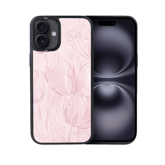 Etui do iPhone 16 IBIZU DropGuard Matt z MagSafe, Relief Garden, Tulipanowy fresk7