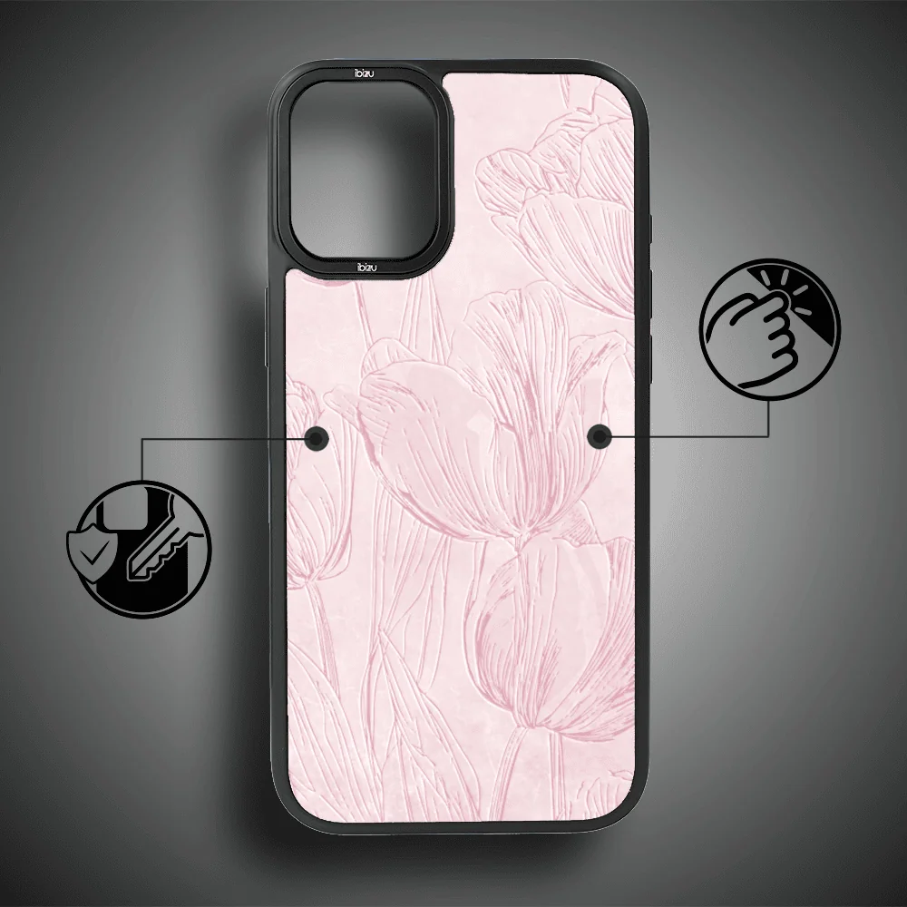 Etui do iPhone 16 IBIZU DropGuard Matt z MagSafe, Relief Garden, Tulipanowy fresk8