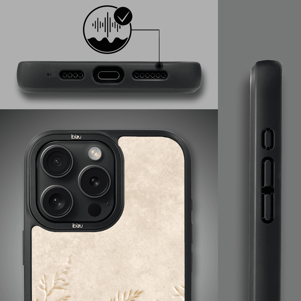 Etui do iPhone 16 Pro IBIZU DropGuard Matt z MagSafe, Boho, Kłosy z piaskowca (2)