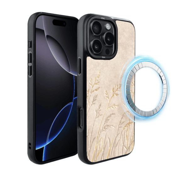 Etui do iPhone 16 Pro IBIZU DropGuard Matt z MagSafe, Boho, Kłosy z piaskowca (8)