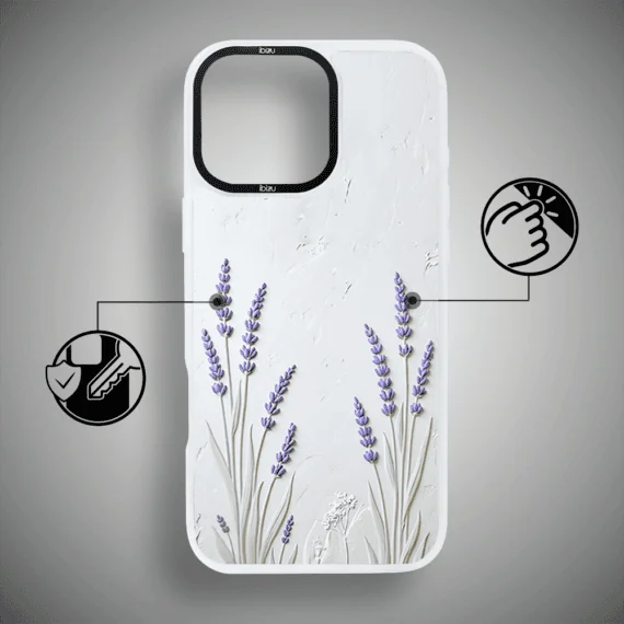 Etui-do-iPhone-16-Pro-IBIZU-DropGuard-Matt-z-MagSafe-Relief-Garden-Prowansalska-lawend-3