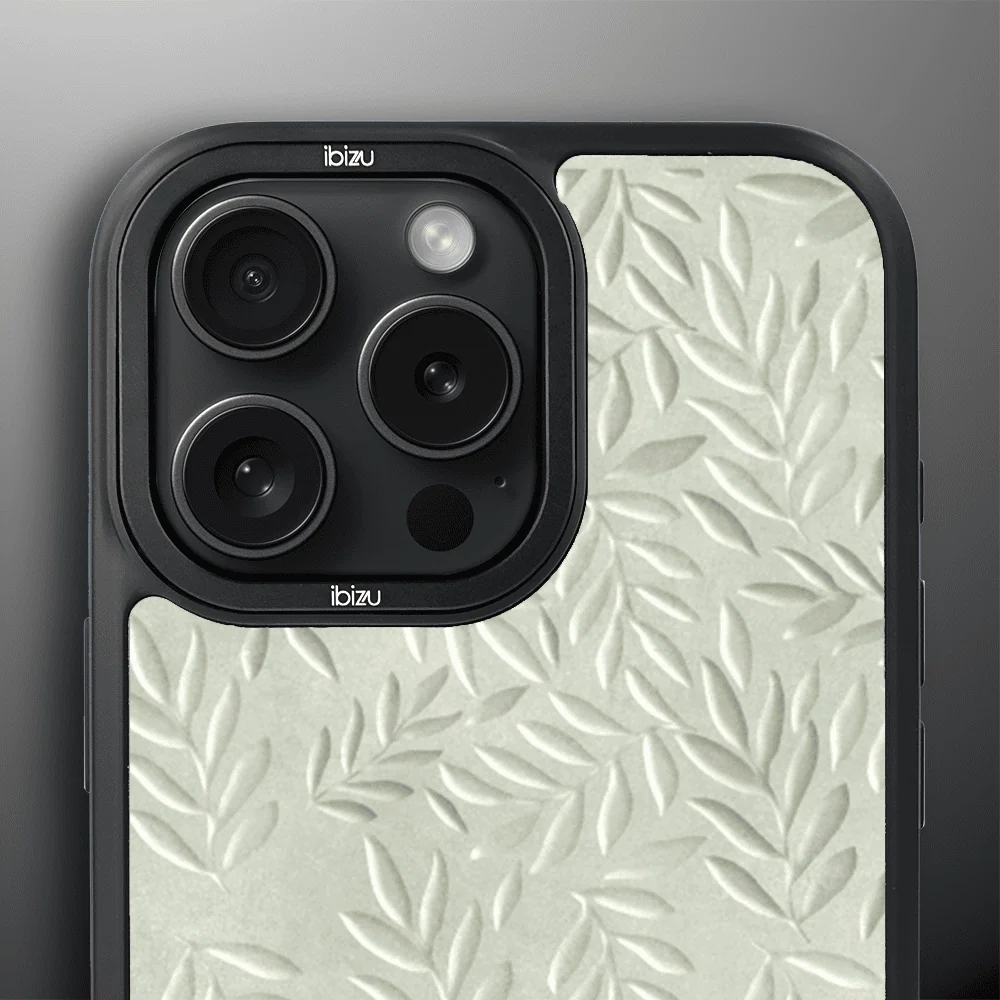 Etui do iPhone 16 Pro IBIZU DropGuard Matt z MagSafe, Relief Garden, Ślad oliwki (1)
