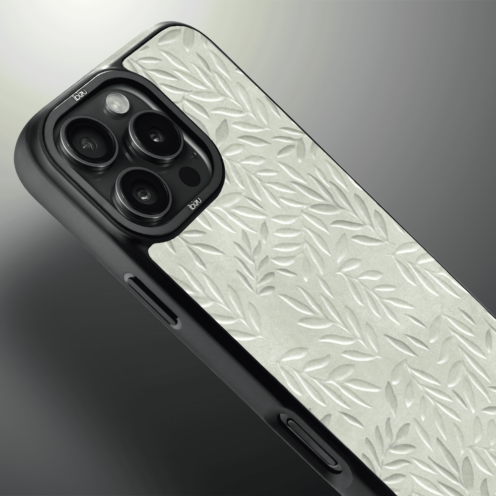 Etui do iPhone 16 Pro IBIZU DropGuard Matt z MagSafe, Relief Garden, Ślad oliwki (4)
