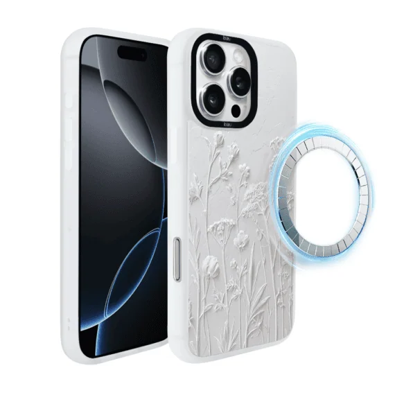 Etui-do-iPhone-16-Pro-IBIZU-DropGuard-Matt-z-MagSafe-Relief-Garden-Suszone-kwiaty-polne2