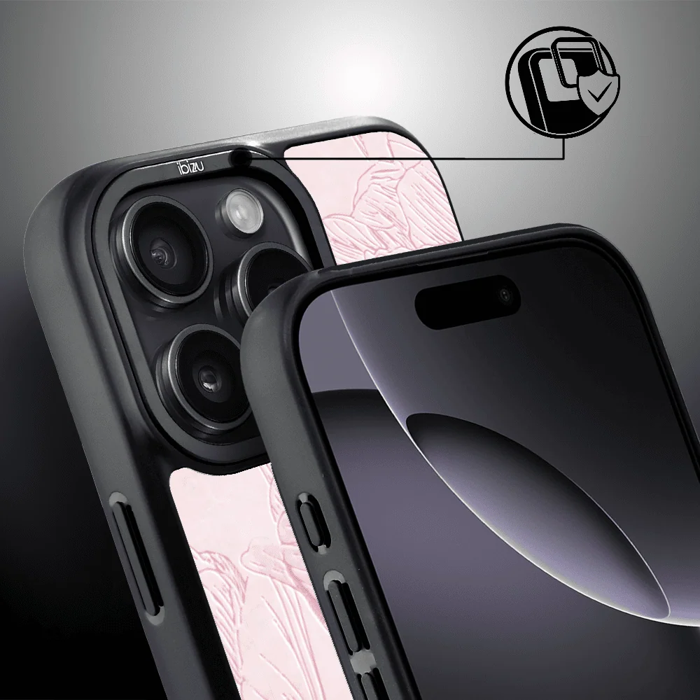 Etui do iPhone 16 Pro IBIZU DropGuard Matt z MagSafe, Relief Garden, Tulipanowy fresk4