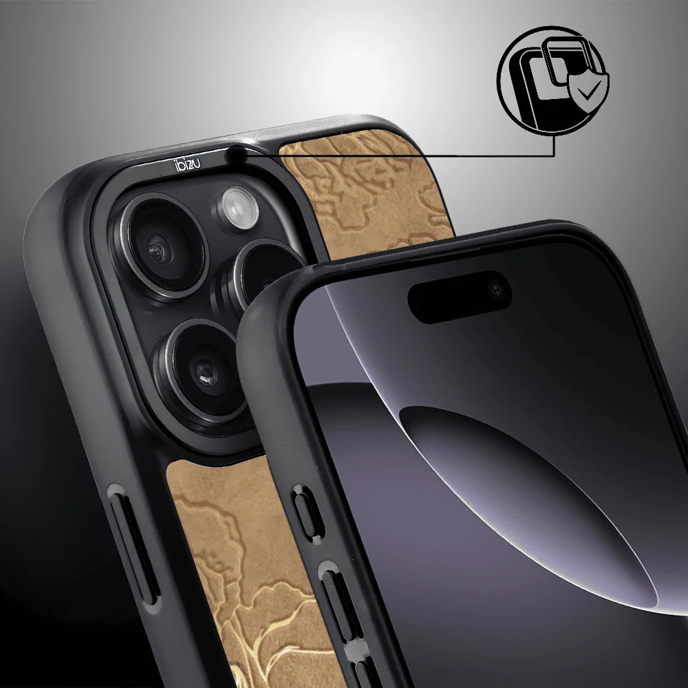 Etui do iPhone 16 Pro IBIZU DropGuard Matt z MagSafe, Relief Garden, Złote piwonie (4)