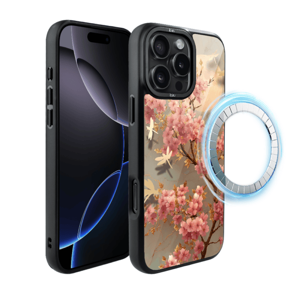 Etui do iPhone 16 Pro Max IBIZU DropGuard Matt z MagSafe, Azja, Taniec sakury (6)