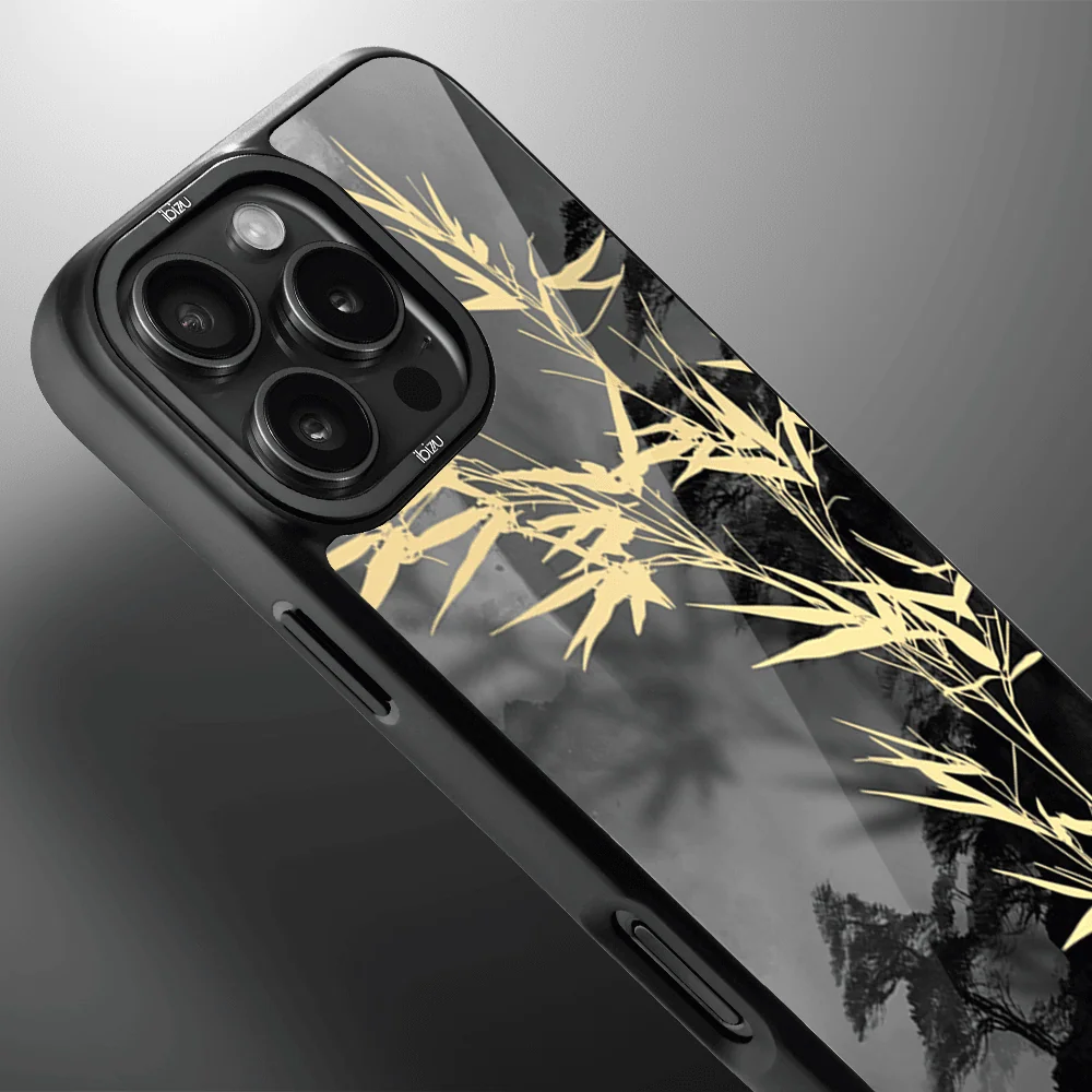 Etui do iPhone 16 Pro Max IBIZU DropGuard Matt z MagSafe, Azja, Złoty bambus (2)