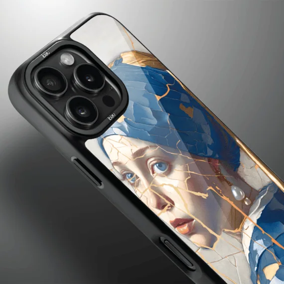 Etui do iPhone 16 Pro Max IBIZU DropGuard Matt z MagSafe, Kintsugi Art, kobieta z perłą (1)
