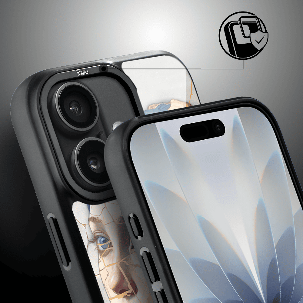 Etui do iPhone 17 IBIZU DropGuard Matt z MagSafe, Kintsugi Art, kobieta z perłą (5)