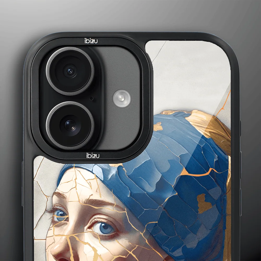 Etui do iPhone 17 IBIZU DropGuard Matt z MagSafe, Kintsugi Art, kobieta z perłą (7)