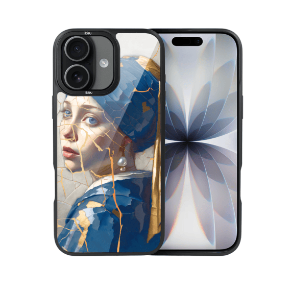 Etui do iPhone 17 IBIZU DropGuard Matt z MagSafe, Kintsugi Art, kobieta z perłą (8)