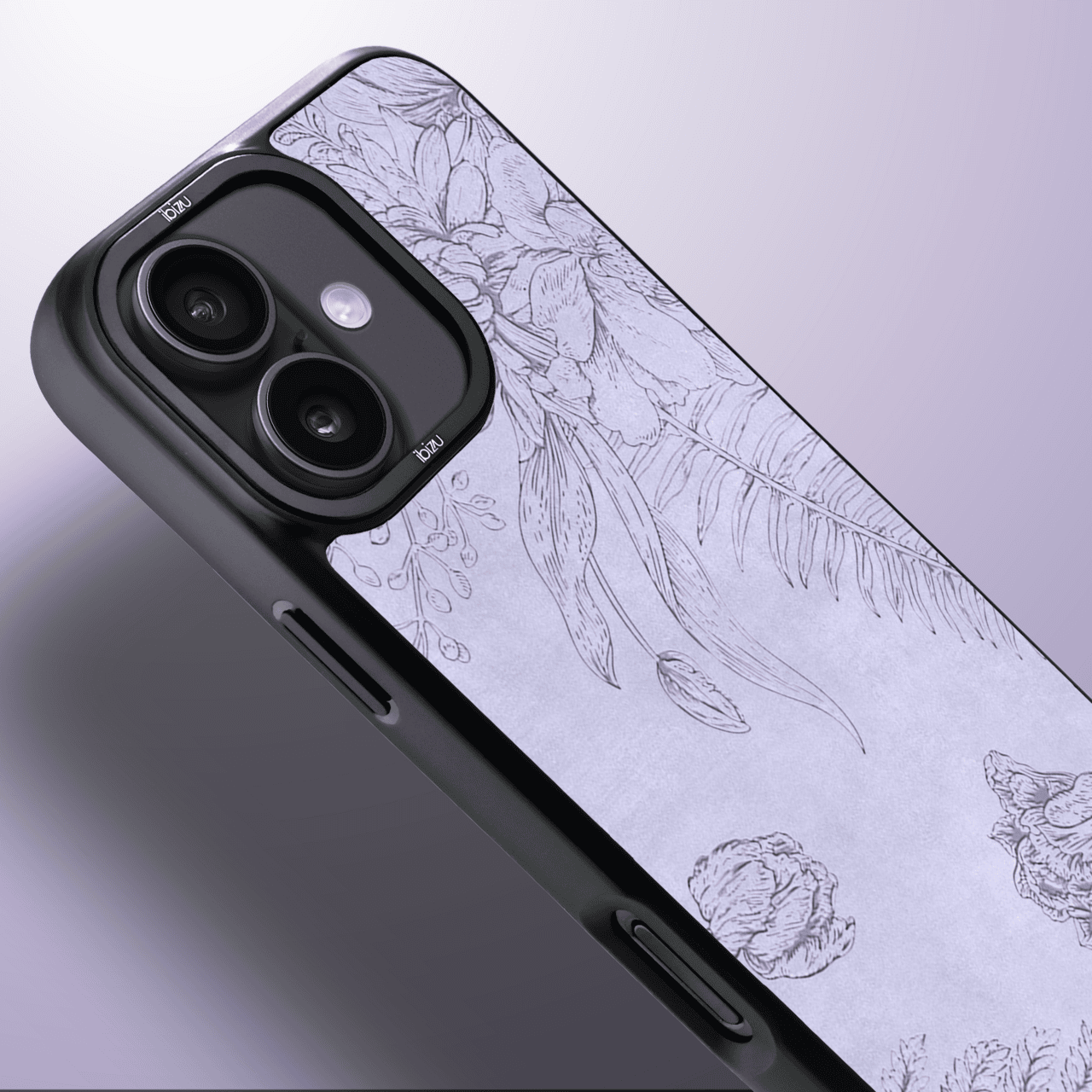 Etui do iPhone 17 IBIZU DropGuard Matt z MagSafe, Relief Garden, Kwiatowa płaskorzeźba (2)