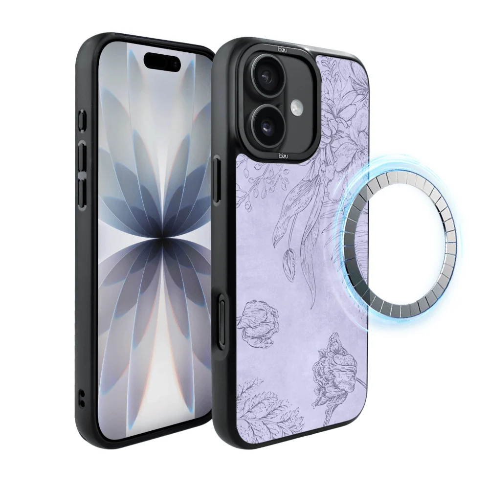 Etui do iPhone 17 IBIZU DropGuard Matt z MagSafe, Relief Garden, Kwiatowa płaskorzeźba (5)
