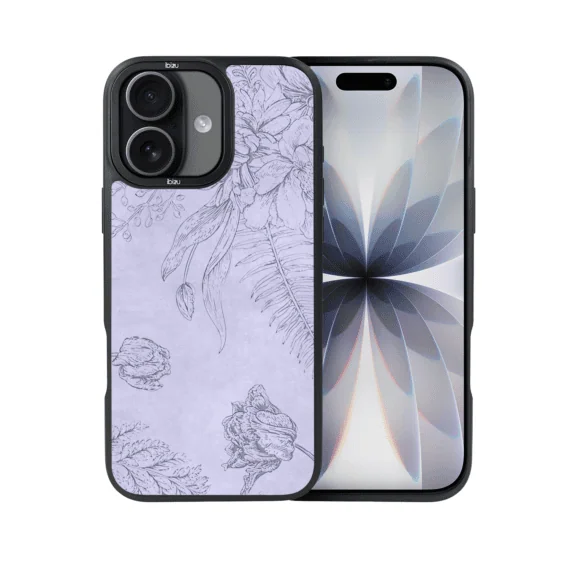 Etui do iPhone 17 IBIZU DropGuard Matt z MagSafe, Relief Garden, Kwiatowa płaskorzeźba (6)