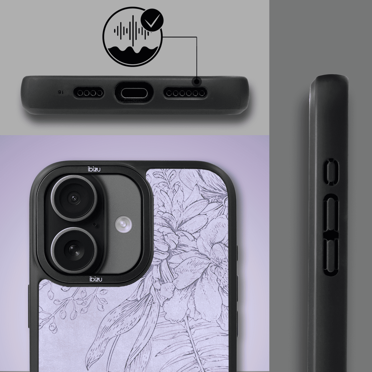 Etui do iPhone 17 IBIZU DropGuard Matt z MagSafe, Relief Garden, Kwiatowa płaskorzeźba (8)