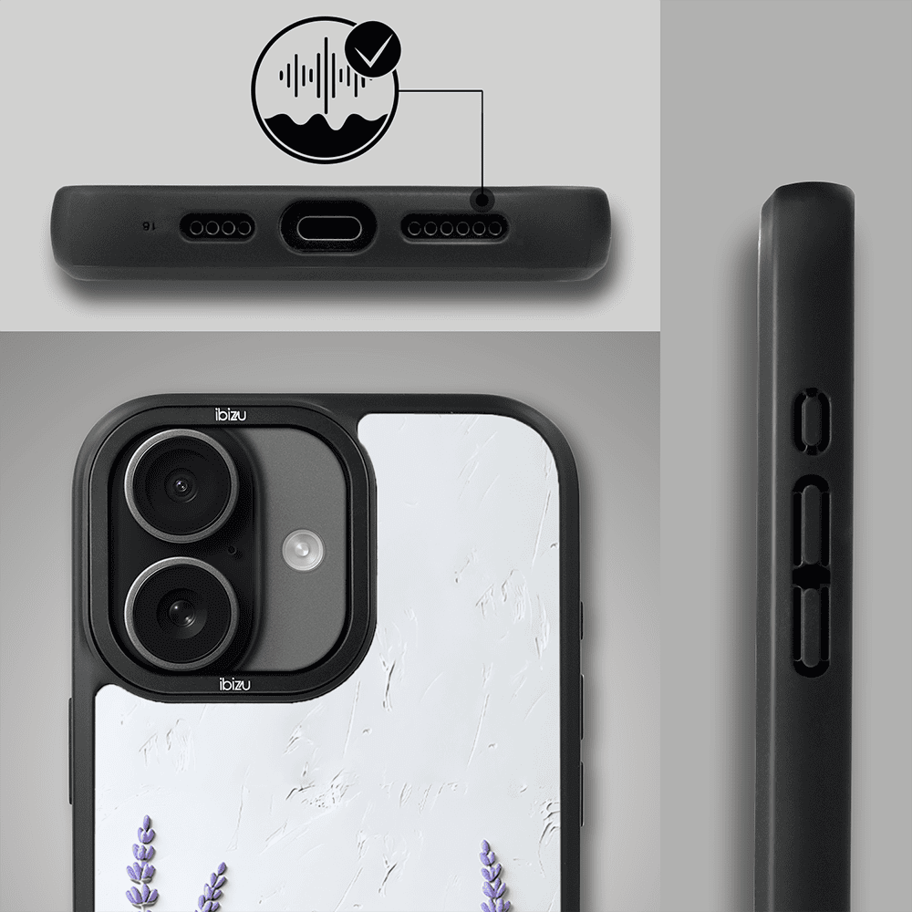 Etui do iPhone 17 IBIZU DropGuard Matt z MagSafe, Relief Garden, Prowansalska lawenda (1)
