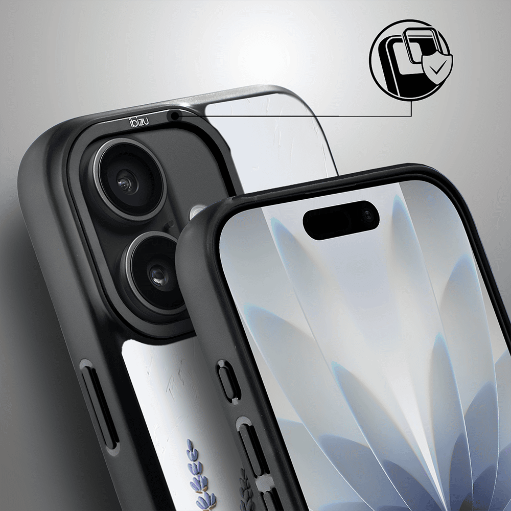 Etui do iPhone 17 IBIZU DropGuard Matt z MagSafe, Relief Garden, Prowansalska lawenda (2)