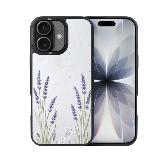 Etui do iPhone 17 IBIZU DropGuard Matt z MagSafe, Relief Garden, Prowansalska lawenda (7)